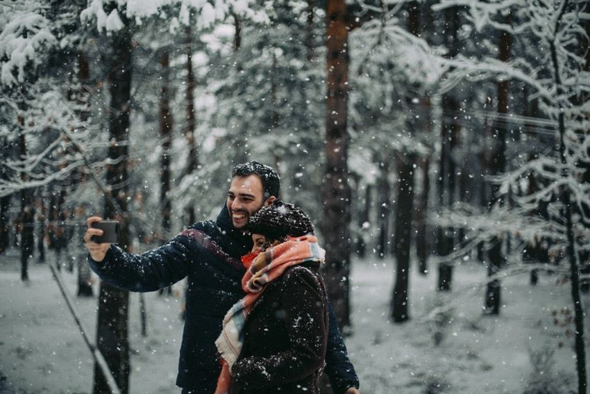preboda bajo la nieve, preboda blanca, preboda en diciembre, preboda bonita, ruben  mejias