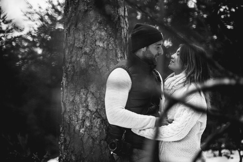 preboda nieve, preboda en invierno, reportaje de preboda, Ruben Mejias fotografo